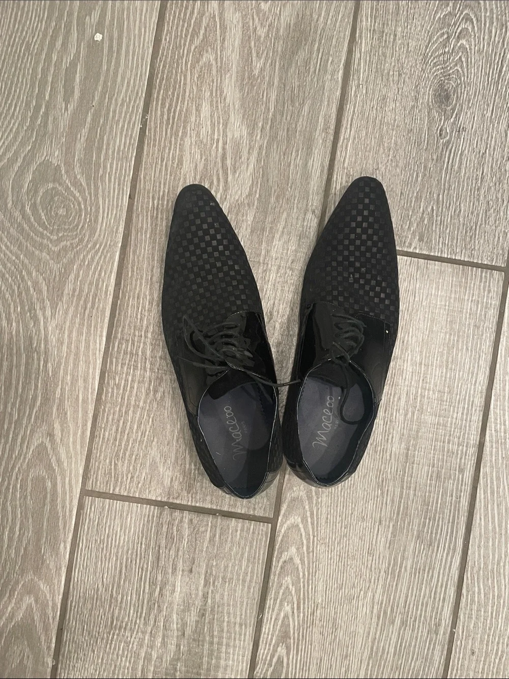 Men's Black Lace-Up Oxford with Textured Upper